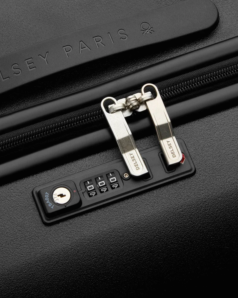 United Colors Of Benetton  UCB by Delsey Paris Hardside 82 Cm 4 Double Wheeled Expandable Check-In Luggage Trolley Case - Black  | Best Price UAE